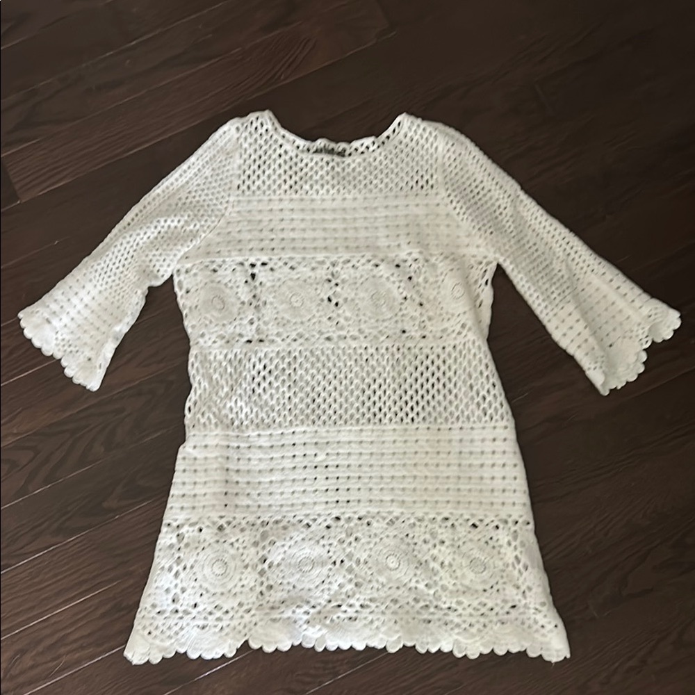 White Lace Crochet Dress